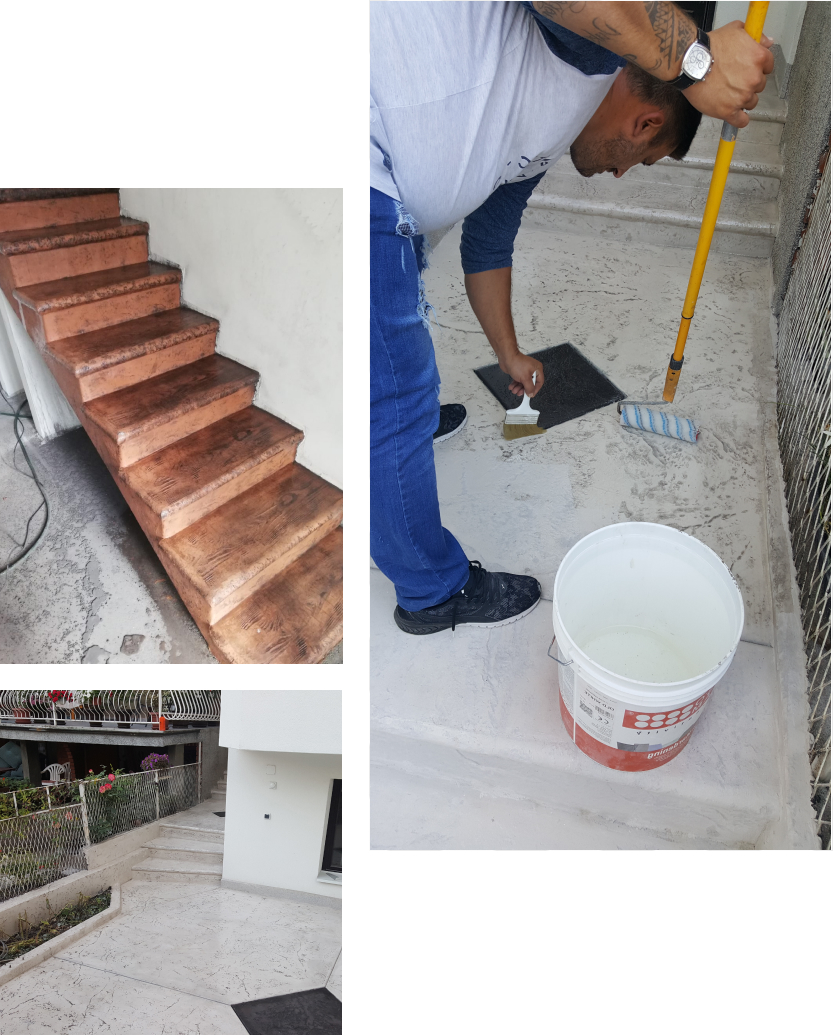 Stempeltreppen - Sichere und elegante Treppen mit rutschfester Oberfläche und dekorativen Mustern. Wetterbeständig, ideal für Außen- und Innentreppen mit lang anhaltendem ästhetischem Effekt.